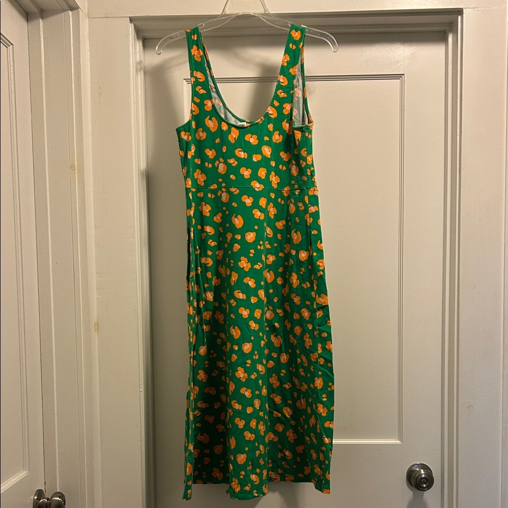 Tabitha Brown for Target Green & Orange Leopard Print Women’s Dress, Size Medium - Picture 4 of 6